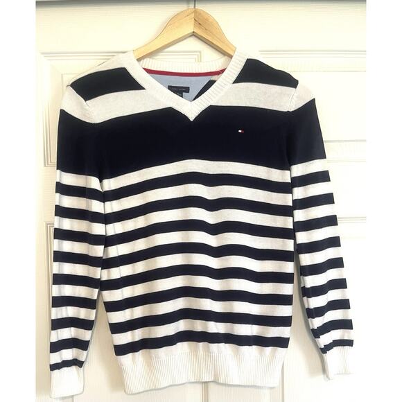 Tommy Hilfiger Red White Blue Knit Cardigan Sweater | Womens Size Medium - Picture 1 of 5